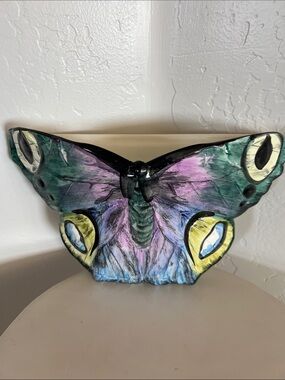Hand-Painted Multicolor Butterfly Wall Planter